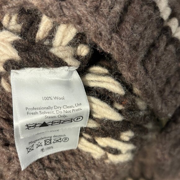 Eddie Bauer Cowichan Hand Knit Wool Zip-up Sweater - M - Picture 10 of 12